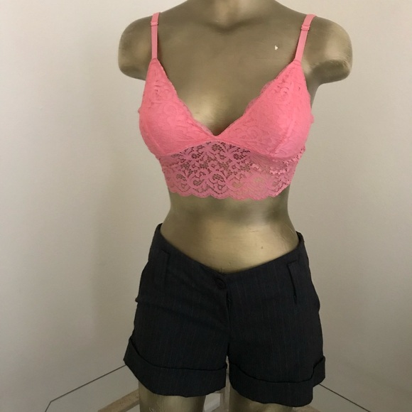 PAPAYA Chic Vintage Y2K Charcoal Gray PINSTRIPED Dress SHORTS Size Small - Picture 7 of 11